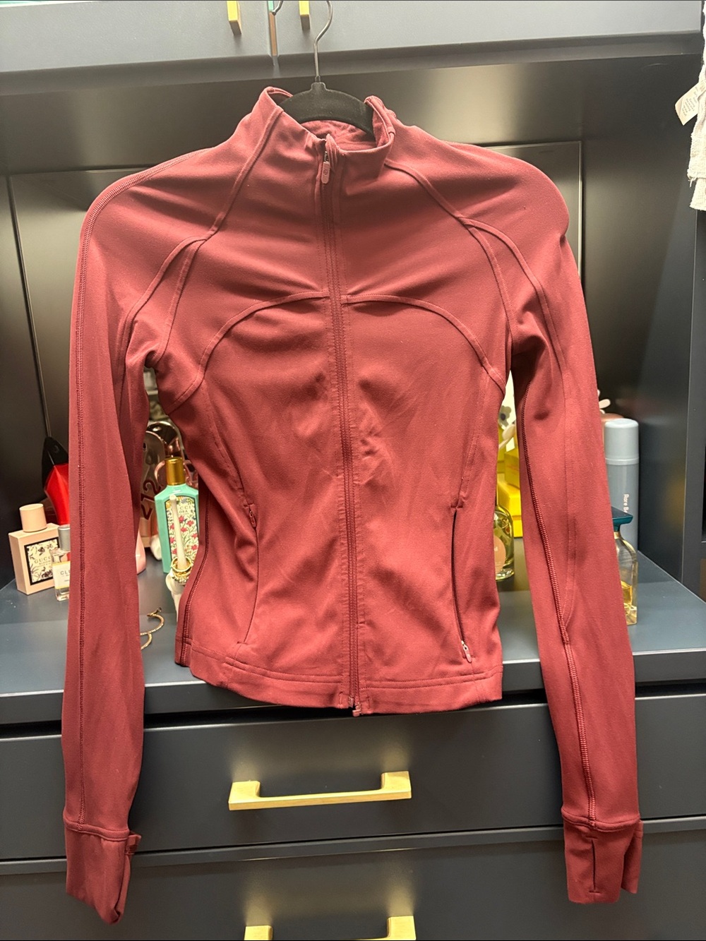 lululemon athletica Women's Zip-Up Athletic Jacket in Deep Maroon - Picture 2 of 4